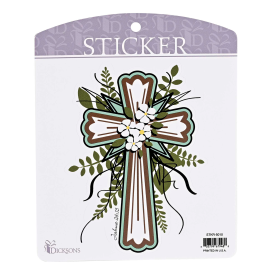 Sticker Floral Cross Joshua 24:15