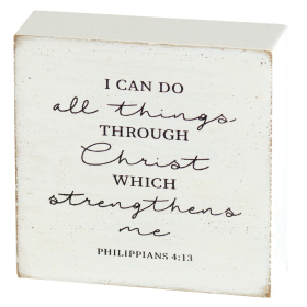 I Can Do All Things Wood Mini 3"x3"