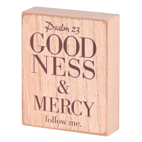 Tabletop Plaque Goodness And Mercy 3x4