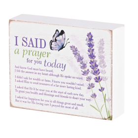 Tabletop Plaque Lavender Said Prayer 4x3
