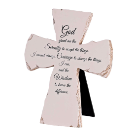 Tabletop Cross Serenity Prayer 7H