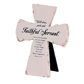 Tabletop Cross Faithful Servant 7H