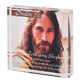 Tabletop Glass Psalm 23 3x3
