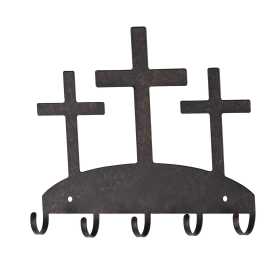 Wall Calvary Cross Keyring Hook Metal