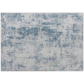 HOMCOM Area Rug 5x7, Machine Washable Rug, Non-Slip Modern Abstract Floor Carpet for Living Room, Bedroom, Dining Room, Blue