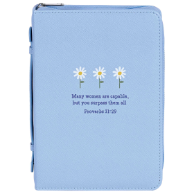 Bible Case Many Women Are Capable (Color: Blue, size: L)