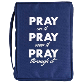 Bible Case Pray On It Navy (Color: Blue/White, size: LARGE PRINT)
