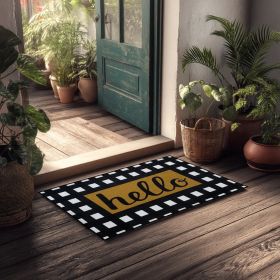 1PC Black-and-white Checkered Anti-slip Doormat, Bathrooms, And Kitchens. This StylishPrinted Mat Makes An ldeal Housewarming Gift (Color: Black and white grid, size: 15.75in*23.62in/40cm*60cm)